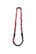 Uko necklace.  red jasper, carnelian and leather necklace