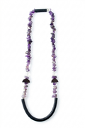Uko amethyst and leather necklace
